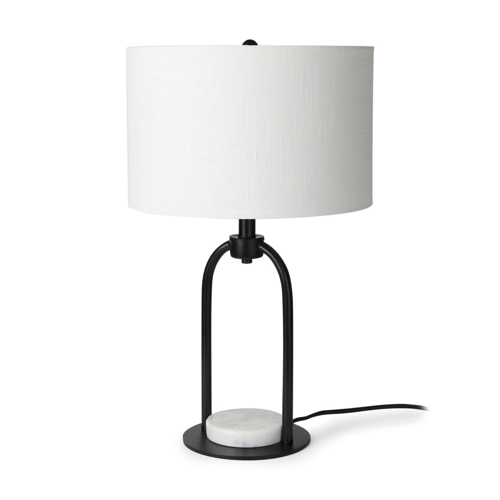 Mercana Sarah Elegant Arched Table Lamp with Unique Marble Base - Perfect for Modern Living Spaces & Offices 69702