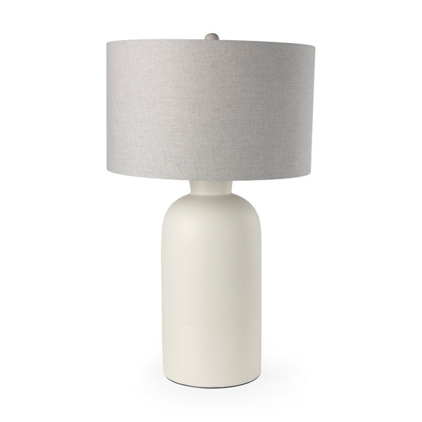 Mercana Cato Timeless Table Lamp with Textured Base and Greige Shade - Perfect for Any Room Decor Style 69791