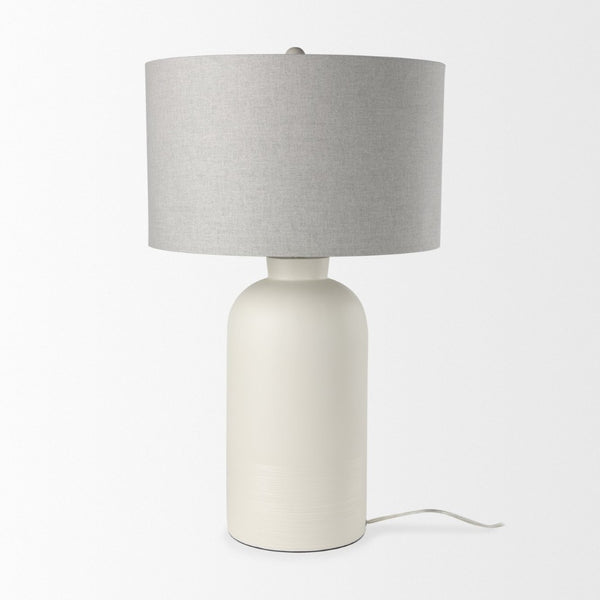 Mercana Cato Timeless Table Lamp with Textured Base and Greige Shade - Perfect for Any Room Decor Style 69791