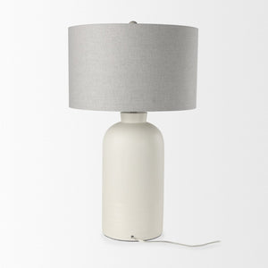 Mercana Cato Timeless Table Lamp with Textured Base and Greige Shade - Perfect for Any Room Decor Style 69791