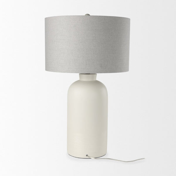 Mercana Cato Timeless Table Lamp with Textured Base and Greige Shade - Perfect for Any Room Decor Style 69791