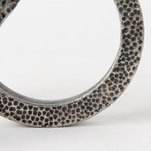 Mercana Rafiki Conjoined Circles Sculpture - Modern Metal Accent with Hammered Finish for Meaningful Decor Blackened Silver Metal 69163