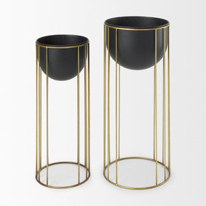 Mercana Danica Modern Plant Stands Set of 2 - Elevate Indoor Greenery with Stylish Design and Luxe Accents 70099