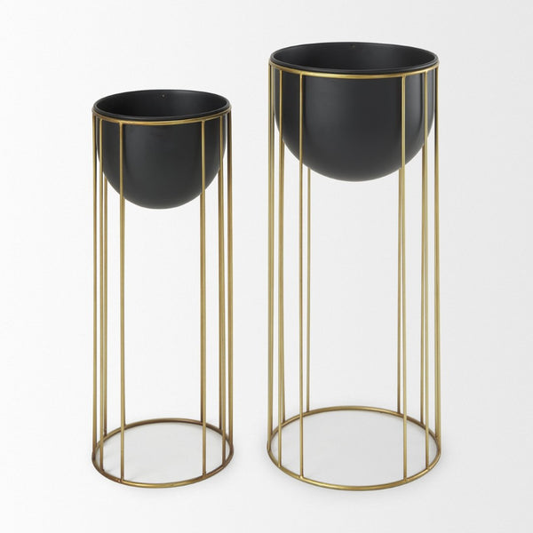 Mercana Danica Modern Plant Stands Set of 2 - Elevate Indoor Greenery with Stylish Design and Luxe Accents 70099