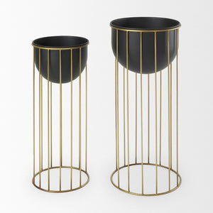 Mercana Danica Modern Plant Stands Set of 2 - Elevate Indoor Greenery with Stylish Design and Luxe Accents 70099
