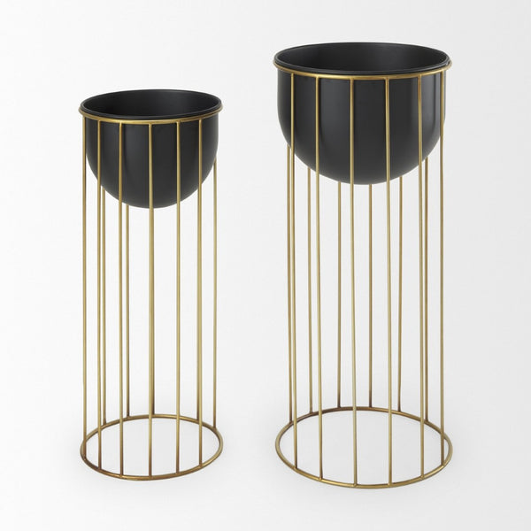 Mercana Danica Modern Plant Stands Set of 2 - Elevate Indoor Greenery with Stylish Design and Luxe Accents 70099