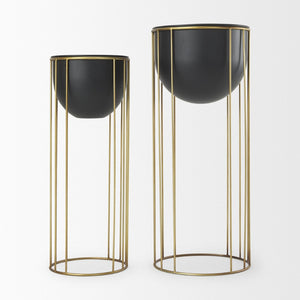 Mercana Danica Modern Plant Stands Set of 2 - Elevate Indoor Greenery with Stylish Design and Luxe Accents 70099