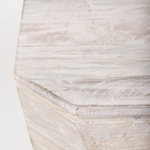 Mercana Esagono Octagonal Reclaimed Wood Side Table with Storage for a Rustic and Charming Living Space 67531