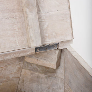 Mercana Esagono Octagonal Reclaimed Wood Side Table with Storage for a Rustic and Charming Living Space 67531