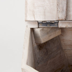Mercana Esagono Octagonal Reclaimed Wood Side Table with Storage for a Rustic and Charming Living Space 67531