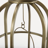 Mercana Gerson I Large Cage-Style Gold Metal Candle Holder Lantern 67697