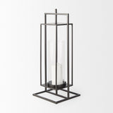 Mercana Albus I Large Black Metal Rectangular Table Candle Holder 68438