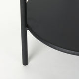 Mercana Booker Black Metal W/Tinted Glass Top Accent Table 70104