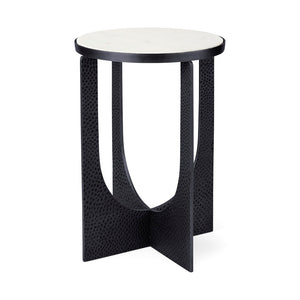 Mercana Patrick 23"H Accent Table with Unique Marble Top and Stylish Metal Frame for Modern Interiors 69673