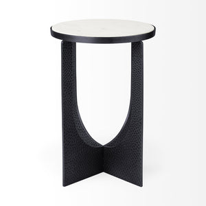Mercana Patrick 23"H Accent Table with Unique Marble Top and Stylish Metal Frame for Modern Interiors 69673