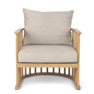 Mercana Kopari Elegant Accent Chair with Soft Upholstery and Sturdy Wood Frame for Modern Living Spaces Beige Fabric | Light Brown Wood 69826