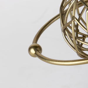 Mercana Atlas Celestial Metal Sculpture - Contemporary Ringed Planet Accent for Home & Office Décor Gold Metal | 12.0H 69997