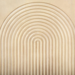 Mercana Tucker Contemporary Sideboard with Carved Arch Design - Versatile Storage for Any Living Space Light Brown Wood | 4 Door 69954