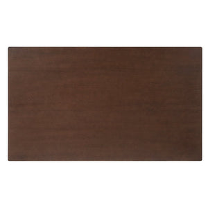 English Elm 5-piece Rectangular Rubberwood Dining Set with Linen Upholstered Chairs for Modern Kitchens Dark Walnut N752S400018D