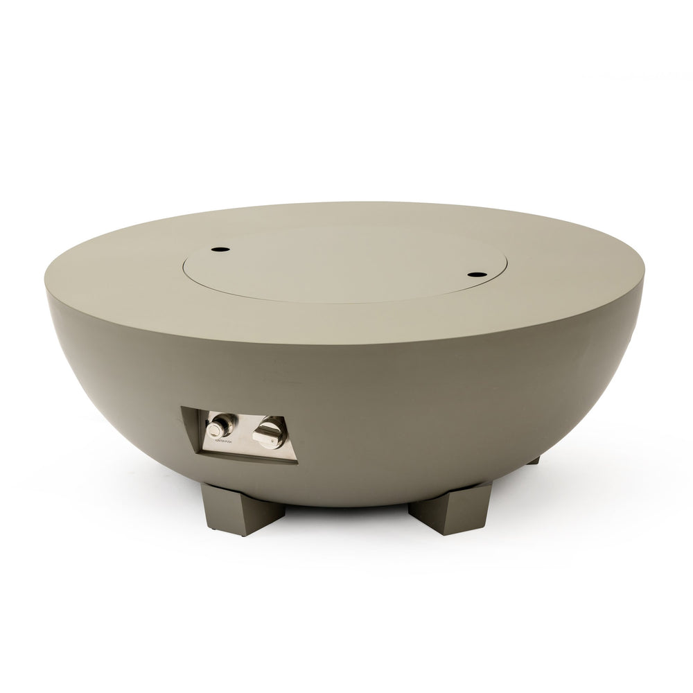 English Elm 36_inch Grey Iron Fire Pit Table with Push-Button Ignition, Adjustable Flame, 10ft Hose & Cover W3131P277176