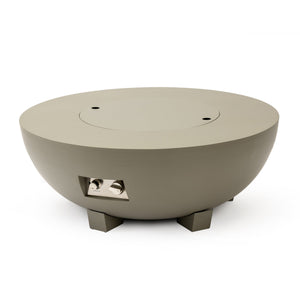 English Elm 36_inch Grey Iron Fire Pit Table with Push-Button Ignition, Adjustable Flame, 10ft Hose & Cover W3131P277176