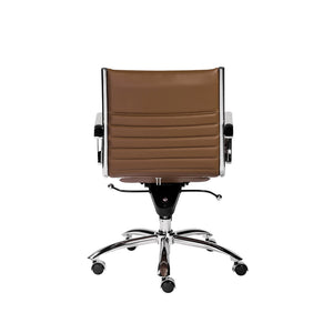 EuroStyle Dirk Ergonomic Low Back Office Chair Leatherette Seat Chrome Frame Bifma Approved 23D x 23.5W x 38H 00674COG