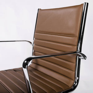 EuroStyle Dirk Ergonomic Low Back Office Chair Leatherette Seat Chrome Frame Bifma Approved 23D x 23.5W x 38H 00674COG