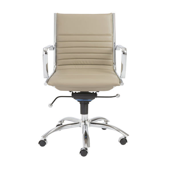 EuroStyle Dirk Leatherette Executive Office Chair With Ergonomic Bungee Support And Chrome Base 23D x 23.5W x 38H 00674TPE