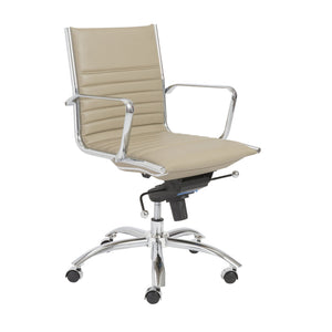 EuroStyle Dirk Leatherette Executive Office Chair With Ergonomic Bungee Support And Chrome Base 23D x 23.5W x 38H 00674TPE