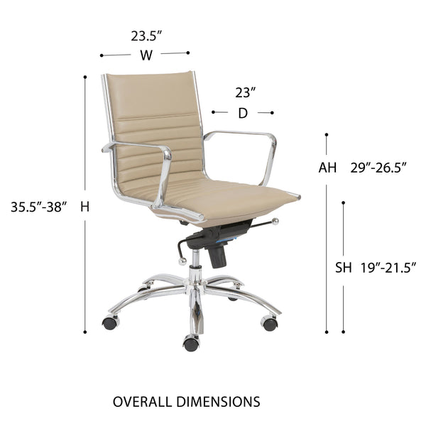 EuroStyle Dirk Leatherette Executive Office Chair With Ergonomic Bungee Support And Chrome Base 23D x 23.5W x 38H 00674TPE