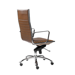 EuroStyle Dirk High Back Leatherette Executive Chair with Bungee Support and Chrome Base 00675COG