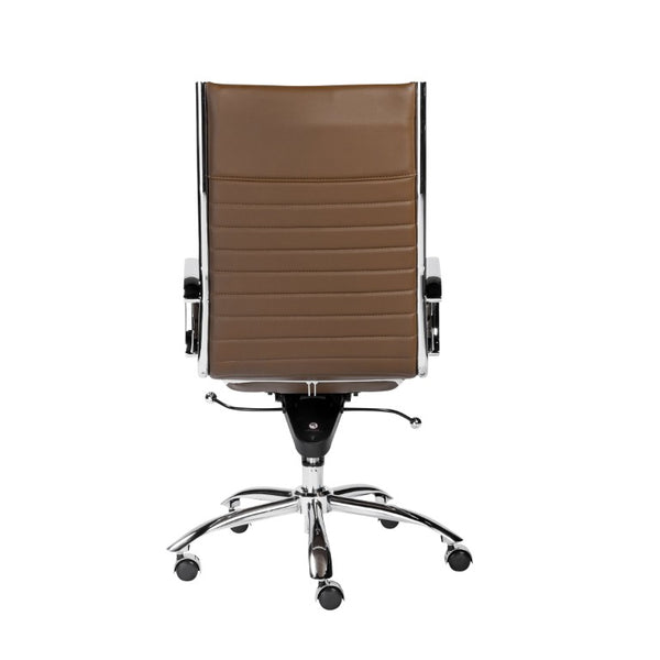 EuroStyle Dirk High Back Leatherette Executive Chair with Bungee Support and Chrome Base 00675COG