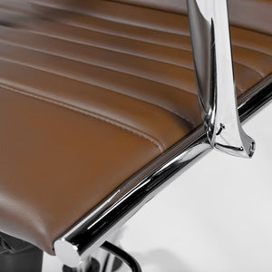 EuroStyle Dirk High Back Leatherette Executive Chair with Bungee Support and Chrome Base 00675COG
