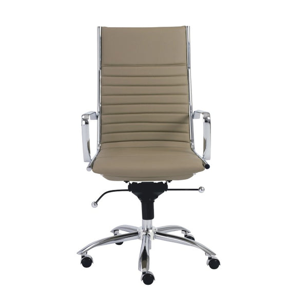 EuroStyle Dirk Executive Leatherette Office Chair with Bungee Support and Chromed Steel Base 00675TPE
