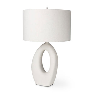 Mercana Tao Contemporary Sculpted Table Lamp with Textured Woven Shade for Modern Home Decor Accent 69790