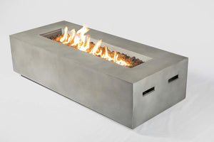 English Elm Concrete Propane/Natural Gas Fire Pit Table with Lava Rocks, Weatherproof Concrete, Easy Controls B120P204349