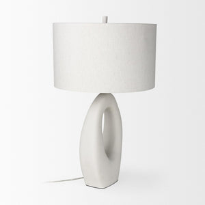 Mercana Tao Contemporary Sculpted Table Lamp with Textured Woven Shade for Modern Home Decor Accent 69790
