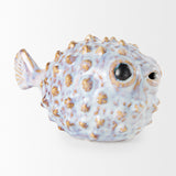 Mercana Spike I (Small) 8L x 4W Off-White Ceramic Puffer Fish 68018