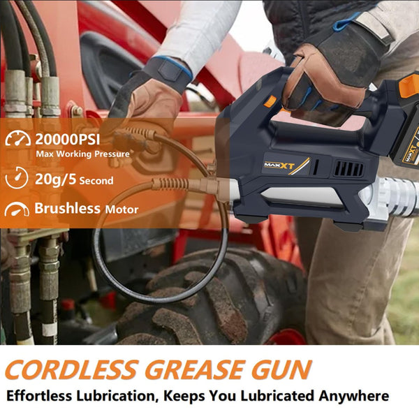 English Elm Heavy Duty Cordless Grease Gun 20v with 6 Speed Modes Led Light and 40 Inch Hose T3177P305047