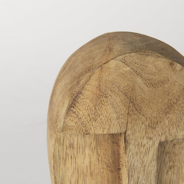 Mercana Ivan Hand-Carved Wooden Head Sculpture - Elegant Mango Wood Art Piece for Unique Home Decor Medium 70128