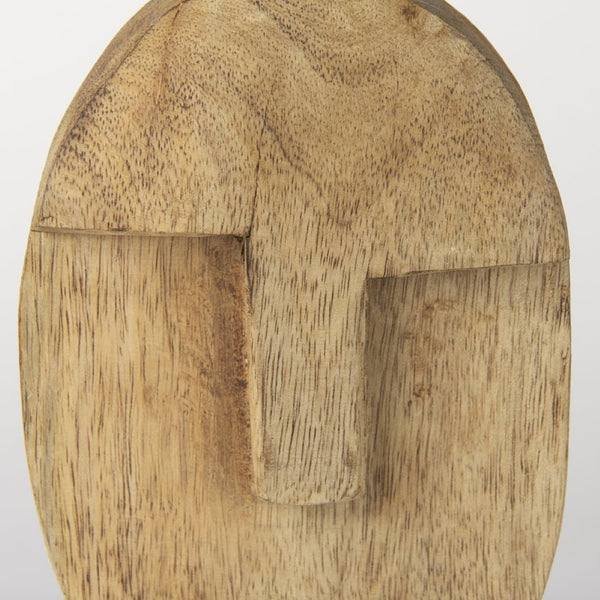 Mercana Ivan Hand-Carved Wooden Head Sculpture - Elegant Mango Wood Art Piece for Unique Home Decor Medium 70128