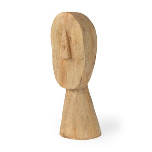 Mercana Ivan Hand-Carved Wooden Head Sculpture - Elegant Mango Wood Art Piece for Unique Home Decor Large 70129