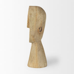 Mercana Ivan Hand-Carved Wooden Head Sculpture - Elegant Mango Wood Art Piece for Unique Home Decor Large 70129