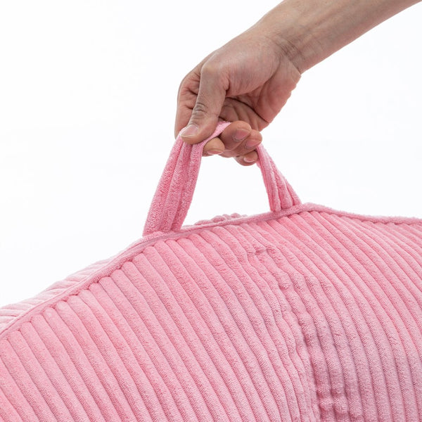 English Elm Giant Corduroy Bean Bag with Armrests Shredded Foam Lounge Chair for Living Room Pink W2200P442630