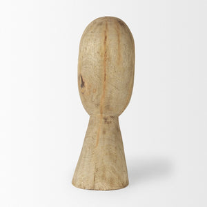 Mercana Ivan Hand-Carved Wooden Head Sculpture - Elegant Mango Wood Art Piece for Unique Home Decor Large 70129