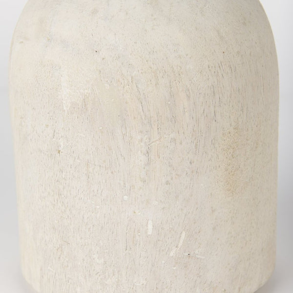 Mercana Knox Decorative Wood Tower - Coastal Charm for Modern and Rustic Interiors, Perfect for Shelves & Tables White Wash | Short 70131