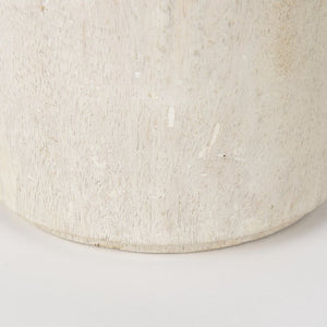 Mercana Knox Decorative Wood Tower - Coastal Charm for Modern and Rustic Interiors, Perfect for Shelves & Tables White Wash | Short 70131