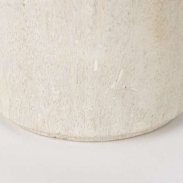 Mercana Knox Decorative Wood Tower - Coastal Charm for Modern and Rustic Interiors, Perfect for Shelves & Tables White Wash | Short 70131