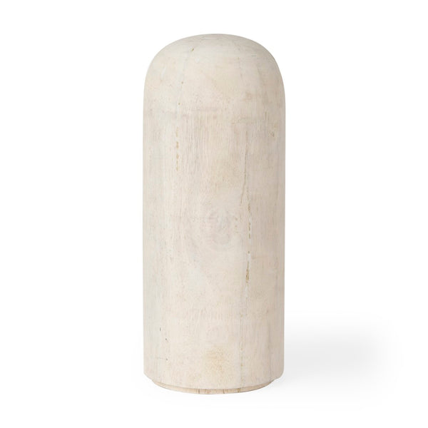 Mercana Knox Decorative Wood Tower - Coastal Charm for Modern and Rustic Interiors, Perfect for Shelves & Tables White Wash | Tall 70132