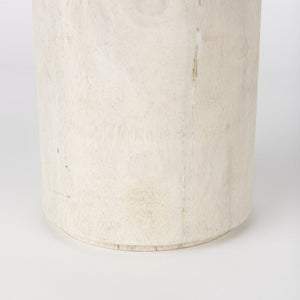 Mercana Knox Decorative Wood Tower - Coastal Charm for Modern and Rustic Interiors, Perfect for Shelves & Tables White Wash | Tall 70132